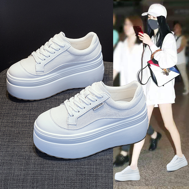 休闲增高小白鞋8cm厚底松糕单鞋
