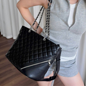 2801 上班得体下班Party 大容量朋克菜篮子菱格纹托特包PunkTote