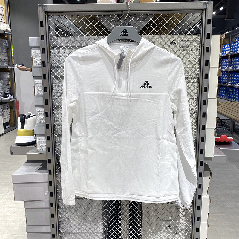 正品Adidas/阿迪达斯女子经典百搭运动健身夹克连帽外套 GM5595