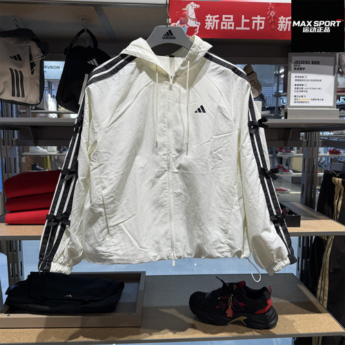 阿迪达斯女子外套蝴蝶结防晒夹克