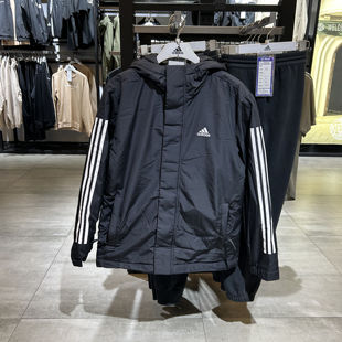 正品Adidas/阿迪达斯男子经典百搭保暖休闲运动连帽棉衣 IP2537
