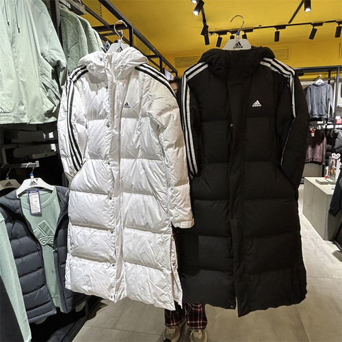 Adidas长款男女情侣羽绒服