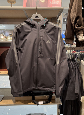 Adidas阿迪达斯男子加绒外套运动休闲户外冲锋衣连帽夹克KR2496