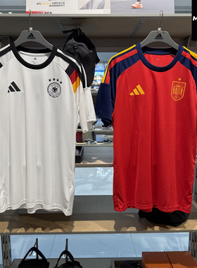 Adidas阿迪达斯男足球球衣德国国家队球迷运动休闲短袖T恤 JZ4556