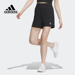 正品 IA5014 阿迪达斯女子夏高腰宽松透气休闲运动百搭短裤 Adidas