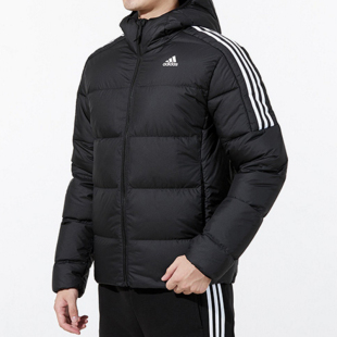 连帽保暖短款 Adidas阿迪达斯羽绒服男2022新款 运动棉服外套GT9141