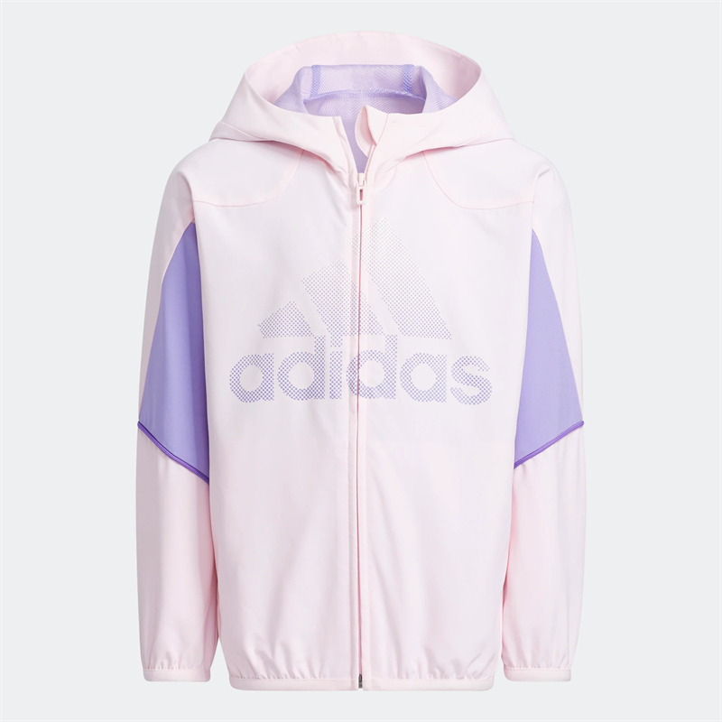 Adidas/阿迪达斯春季经典儿童运动休闲连帽衫梭织夹克外套 HN7255