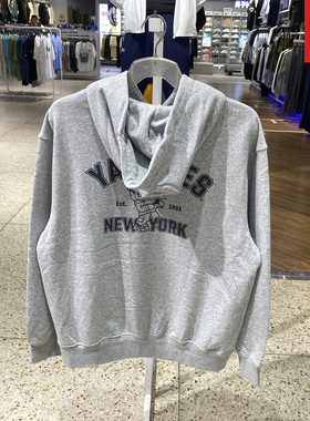 MLB男女情侣卫衣运动上衣25秋冬新款印花休闲连帽套头衫3AHDE0154