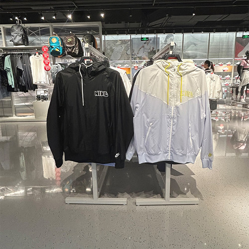 正品Nike/耐克男子运动休闲梭织外套防风宽松连帽夹克 DX0695-085