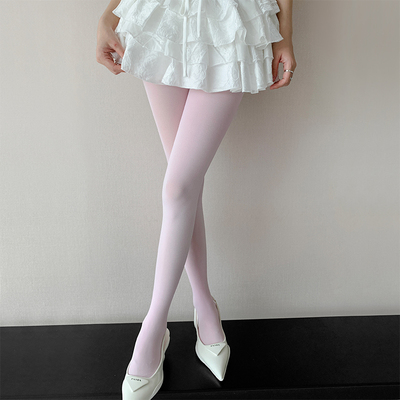 粉色丝袜女春秋中厚彩色跳舞糖果色天鹅绒纯色紫色白色打底连裤袜