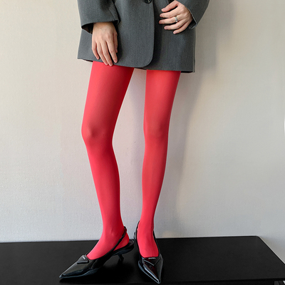 百搭显瘦薄款多巴胺天鹅绒连裤袜