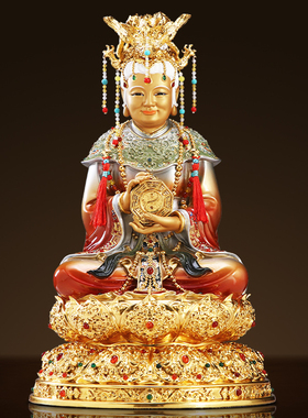 琉晶红彩铜雕骊山老母无极