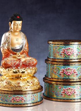 珐琅彩观音佛像增高供座