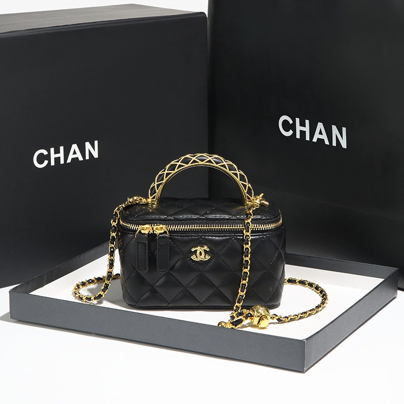 品牌女士菱格链条盒子包手提包新款女包时尚百搭单肩包潮斜挎包