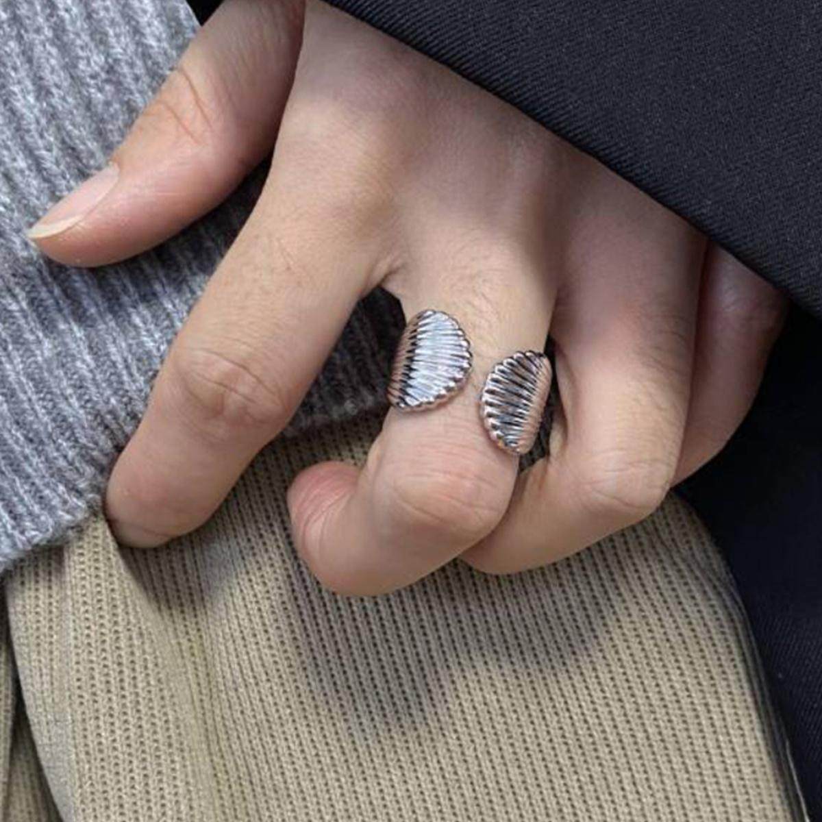 金属简约双瓣贝壳复古纹理戒指女夸张个性轻奢百搭开口可调节指环,饰品/流行首饰/时尚饰品新,戒指/指环,淘宝优惠券,粉丝福利购,淘宝优惠卷
