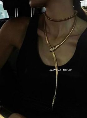 金属缠绕女蛇头多层项链颈圈