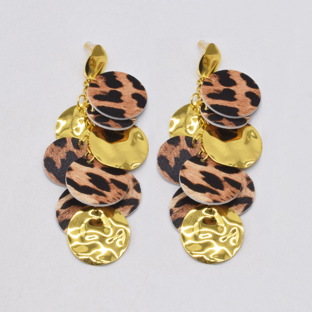 豹纹金属褶皱圆片流苏耳环女辣妹性感小众气质耳饰耳坠女新款耳钉,饰品/流行首饰/时尚饰品新,耳环,淘宝优惠券,粉丝福利购,淘宝优惠卷