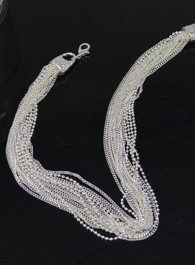 金属链蛇骨细女多层闪闪项链