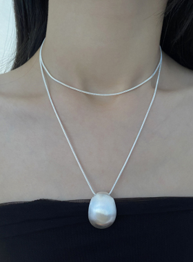 金属长款女拉丝水滴项链毛衣链