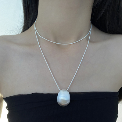 金属长款女拉丝水滴项链毛衣链