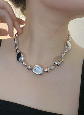 金属串珠女异形不规则锁骨链