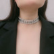 Bling闪满钻项圈2025年高级感表带宽版 锁骨链网红叠戴颈链choker