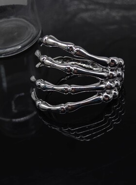 朋克女金属骷髅鬼抓手镯手环