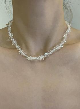 石头异形不规则水晶串珠项链