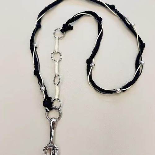 金属编织绳女金属勺子项链毛衣链