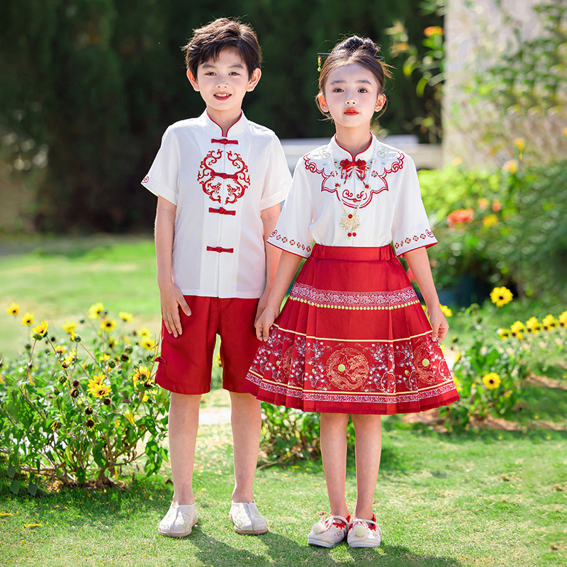 六一儿童演出服中国风马面裙汉服