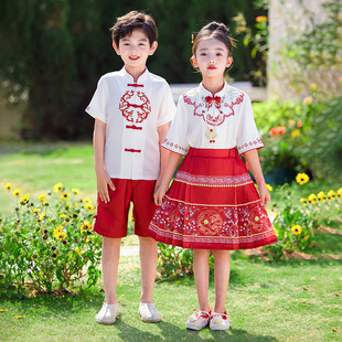 六一儿童节演出服中国风班服表演服小学生国学汉服女童马面裙套装