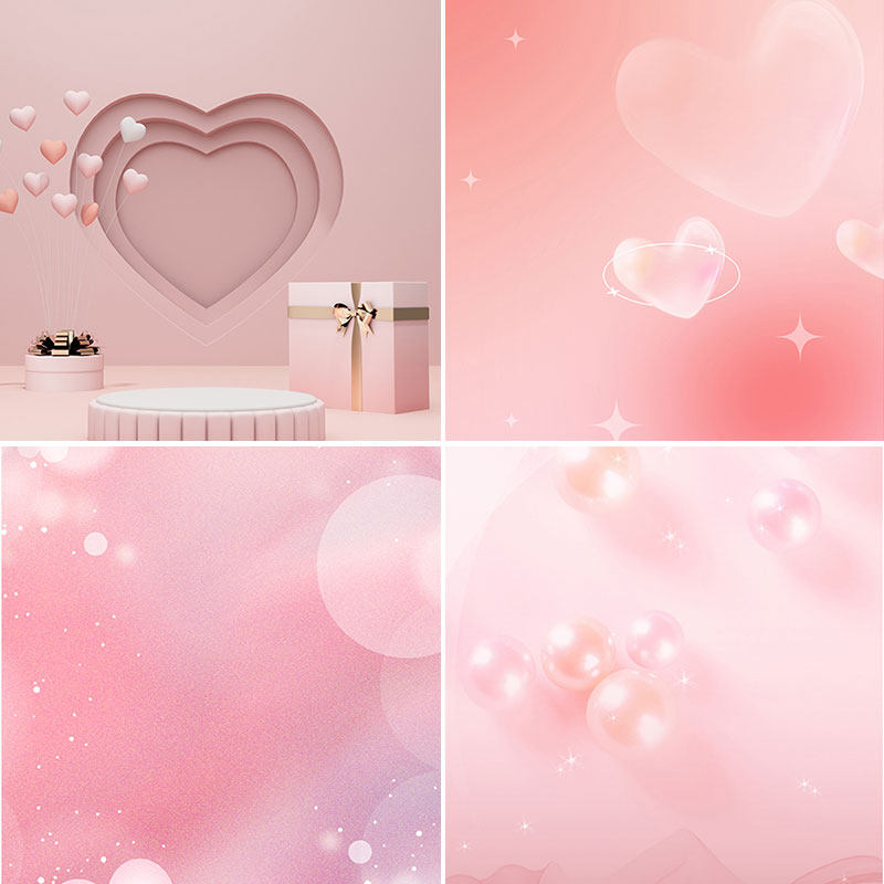 七夕情人节背景纸淘宝口红美妆静物拍照摄影粉色