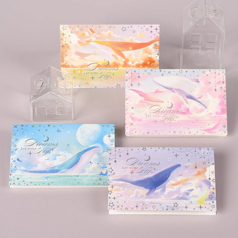 教师节贺卡2026新款唯美ins风烫金贺卡硫酸纸信封万用卡送老师教
