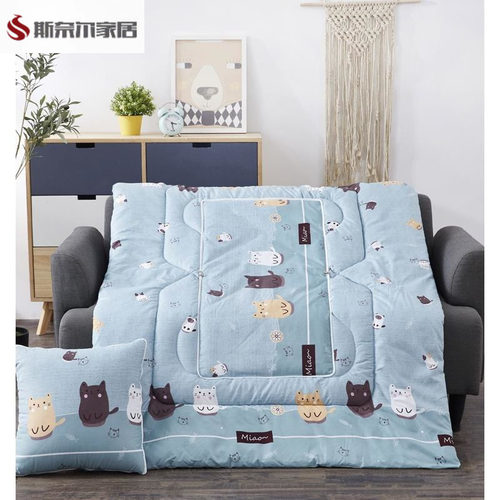 纯棉汽车抱枕被子两用午睡床头沙发靠垫被办公室枕头被全棉小靠枕