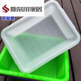 加厚加密长方形塑料筐厨房洗菜篮漏筐小孔米筛大号收纳周转整理筐