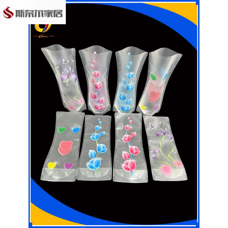 10个2024新款热卖尼龙加厚可折叠塑料花瓶台面装饰创意摆件可携式