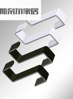 不锈钢s型橱柜门后无痕挂钩z型厨房浴室活动卡扣黑色挂衣钩免打孔