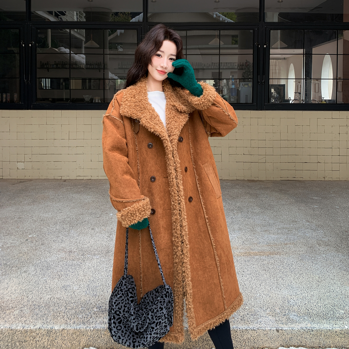 【爆款主推】羊羔毛皮毛一体长款外套2B236-2229-P225-控338