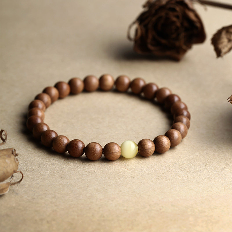 印度老山檀手串女黑肉老料檀香木男木质蜜蜡手链情绪稳定串珠珠子