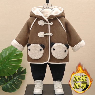 时尚顽童加绒加厚冬季连帽外套