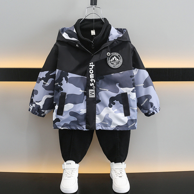 时尚顽童加厚冬季连帽三合一外套