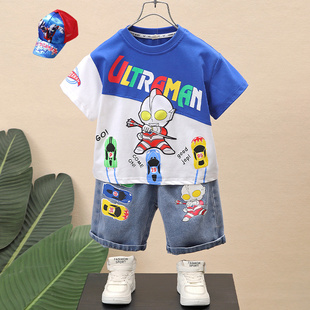奥特曼衣服男童夏装套装2025新款儿童宝宝夏季短袖男孩夏天短裤潮