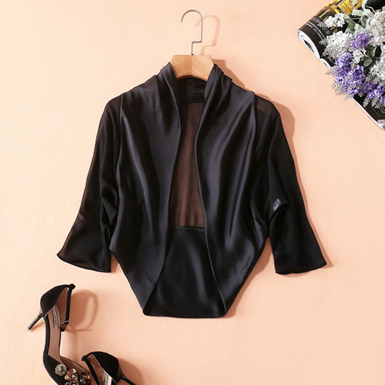 小披肩妮彩银百搭桑蚕丝小外套