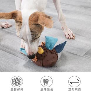 狗狗刺猬藏食玩具橡胶漏食球幼犬磨牙舔食解闷柯基边牧金毛萨摩耶