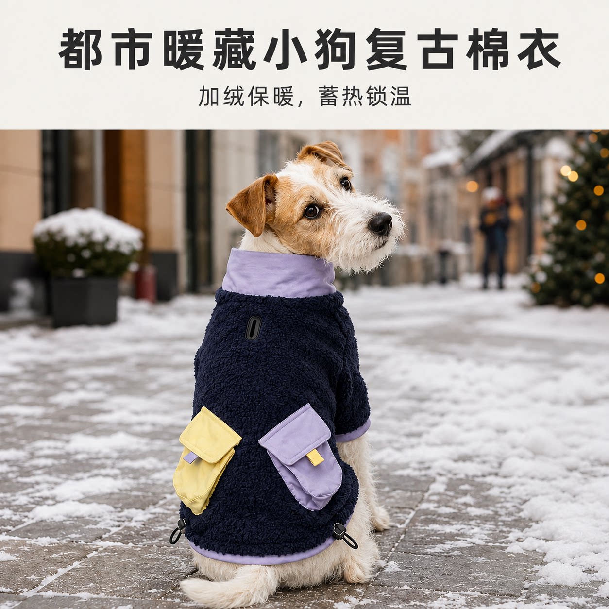 秋冬杰克罗素梗复古棉衣加绒保暖防风比熊西高地柴犬雪纳瑞