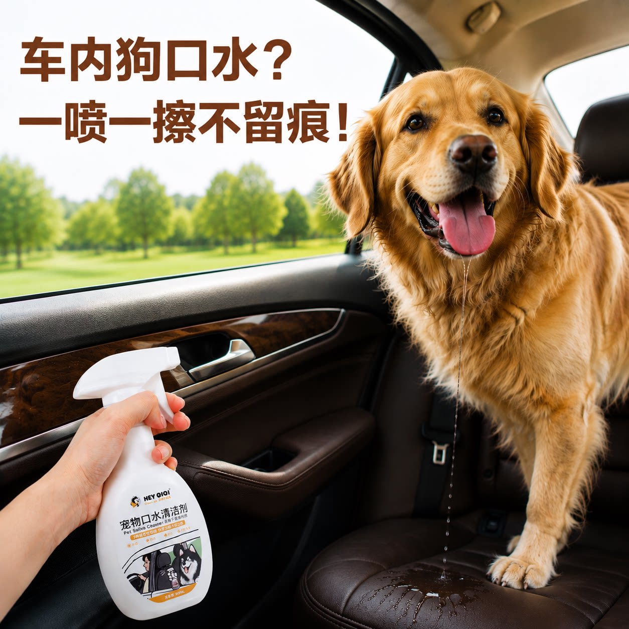 狗狗口水专用清洁剂汽车内饰沙发印皮革塑料家居金毛拉布拉多边牧
