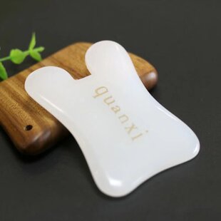 天然白色玉石刮痧板面部全息玉板美容张秀琴推荐便携超薄弯板直板