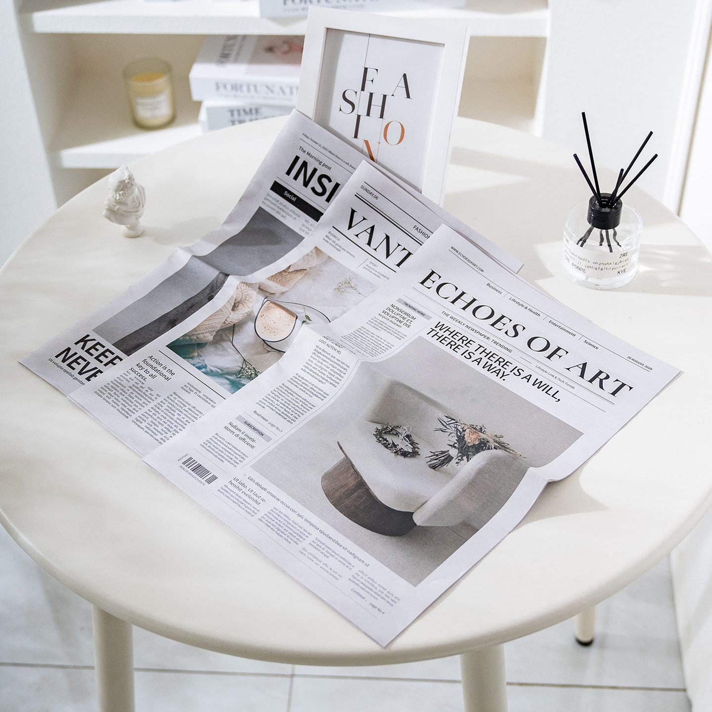 家居装饰拍照英文报纸摆件道具