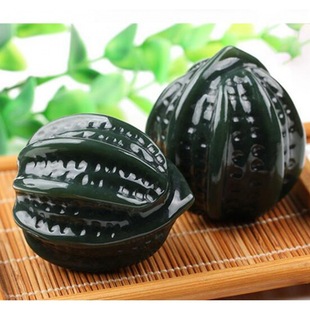 和田玉手把件青玉核桃男士玉石把玩件