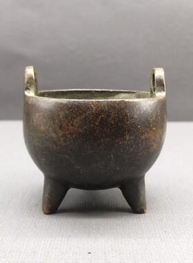 合金铜香炉三足香炉冲天耳清香炉书房客厅摆件大肚香炉聚财香炉